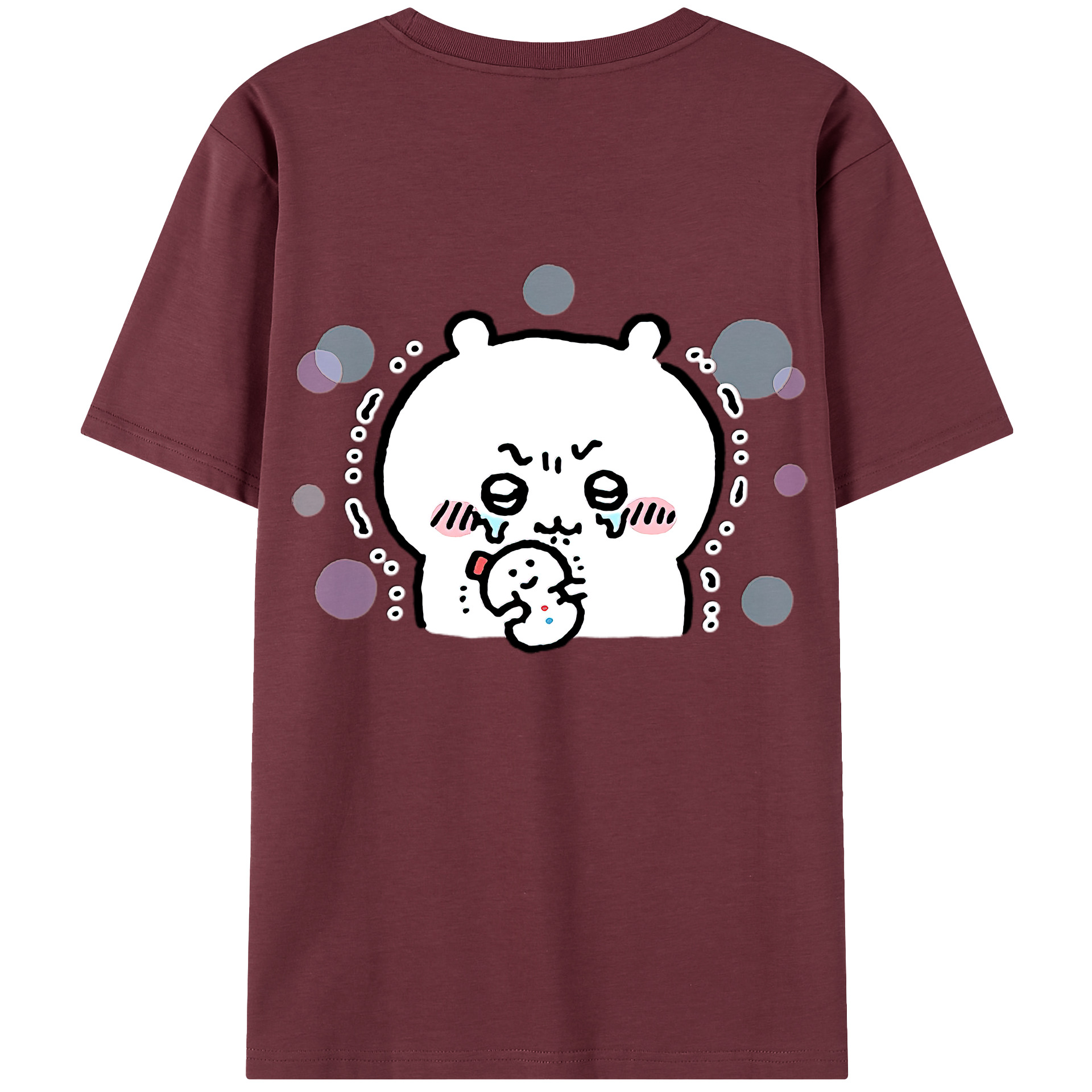 （画像用） ちいかわ ちいかわ Chii-kawa chiikawa 綿100％半袖Tシャツ（背面プリント）
